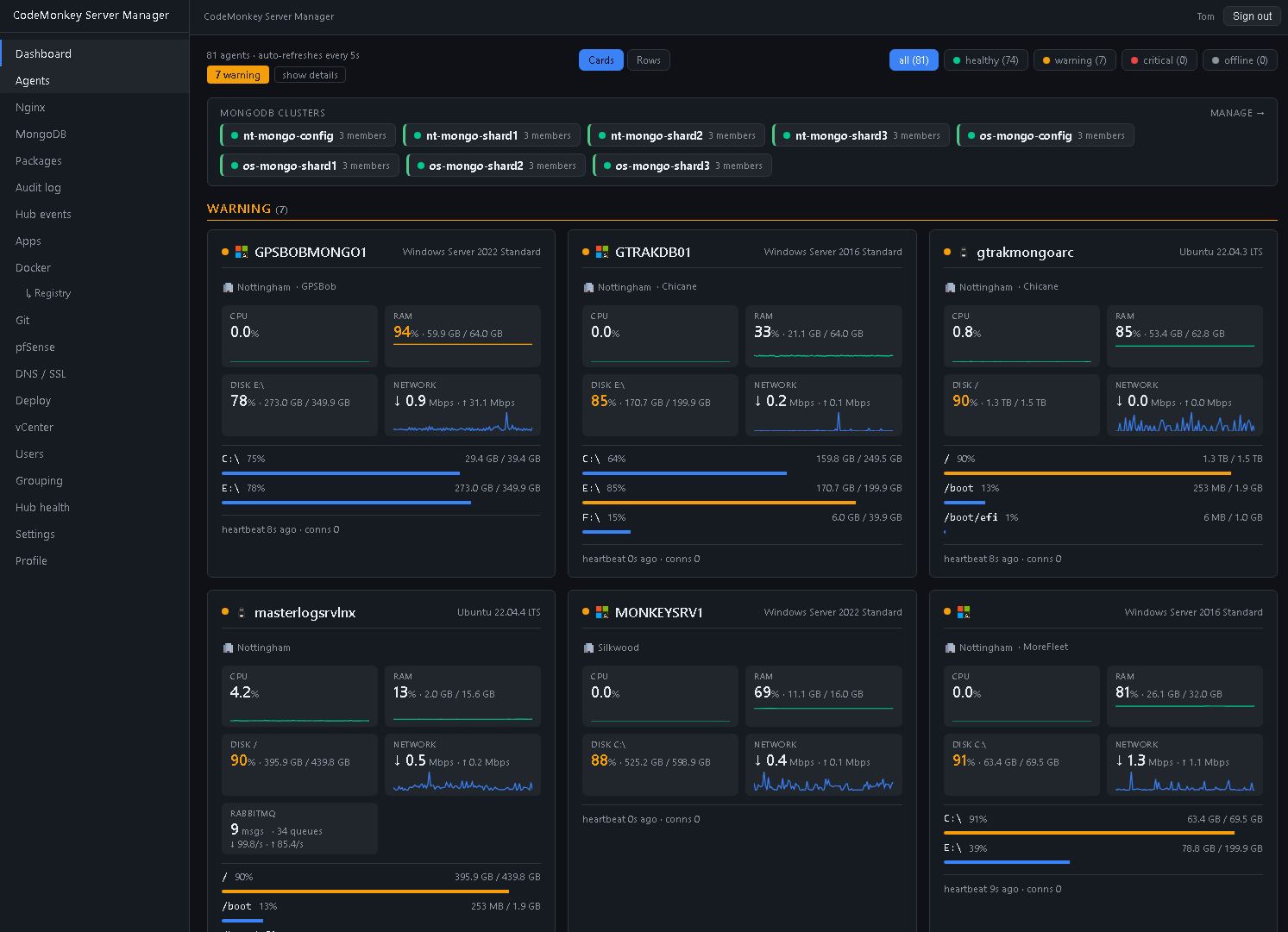 Server Manager (CSM) screenshot
