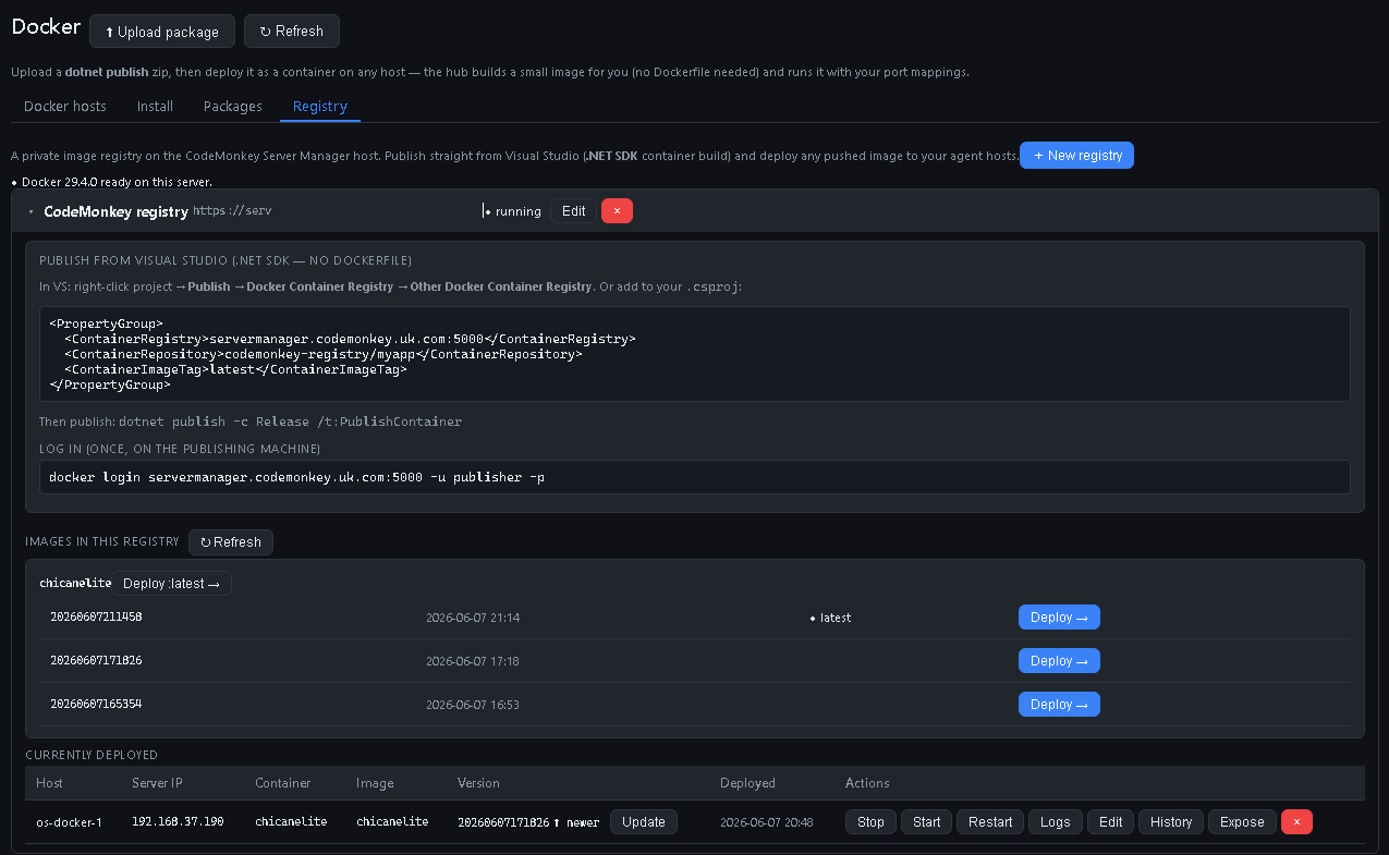 Server Manager (CSM) screenshot