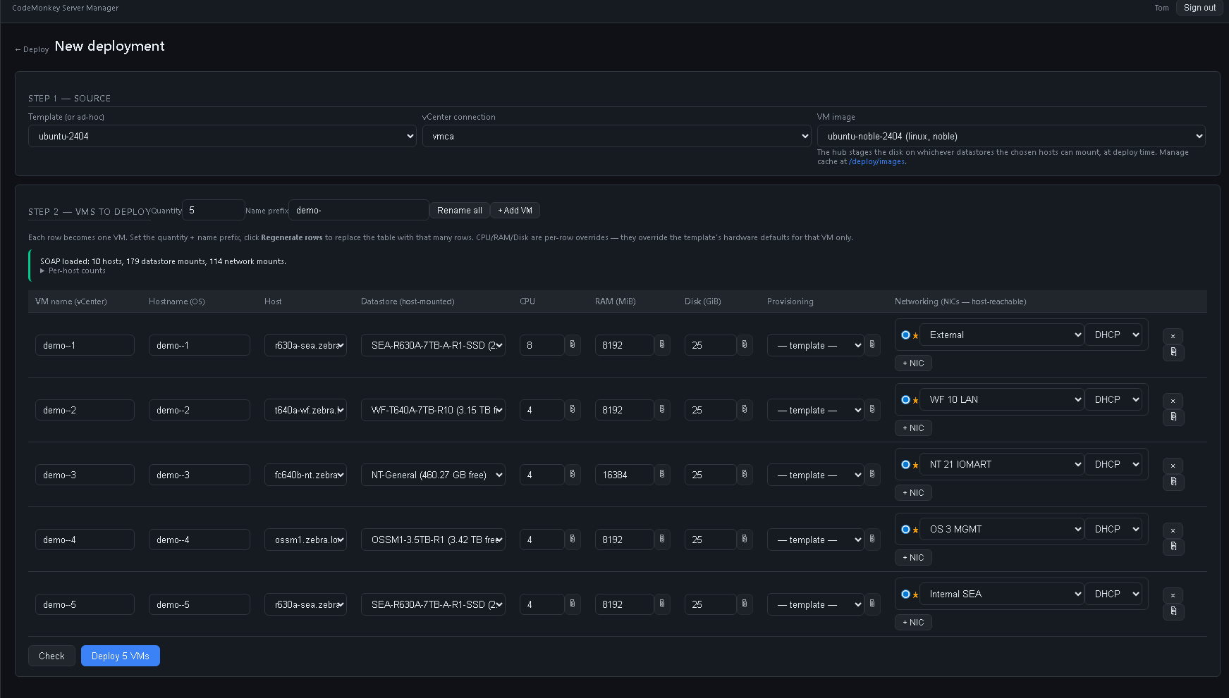Server Manager (CSM) screenshot